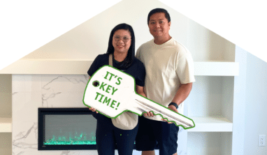 Key Time - A couple celebrate their completed dream home - Highland Pointe